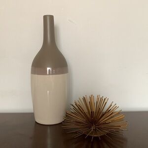 Decorative Vase Ceramic multicolored taupe beige skinny tall MCM home decor